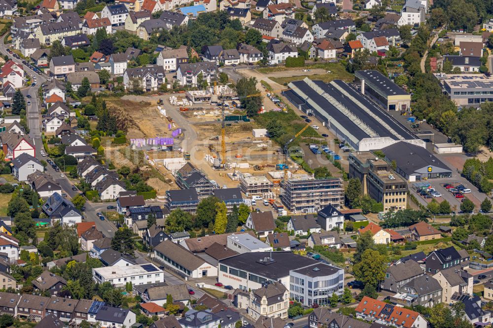 Sprockhövel von oben - Baustelle Wohngebiet einer Mehrfamilienhaussiedlung in Sprockhövel im Bundesland Nordrhein-Westfalen, Deutschland