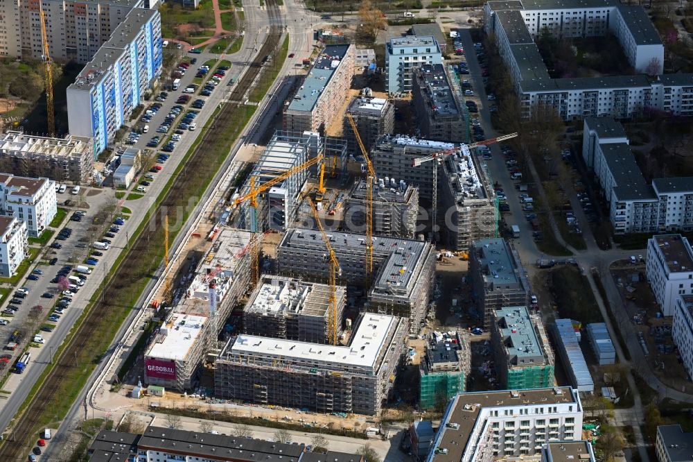 Berlin aus der Vogelperspektive: Baustelle Wohngebiet einer Mehrfamilienhaussiedlung Stadtgut im Ortsteil Hellersdorf in Berlin, Deutschland