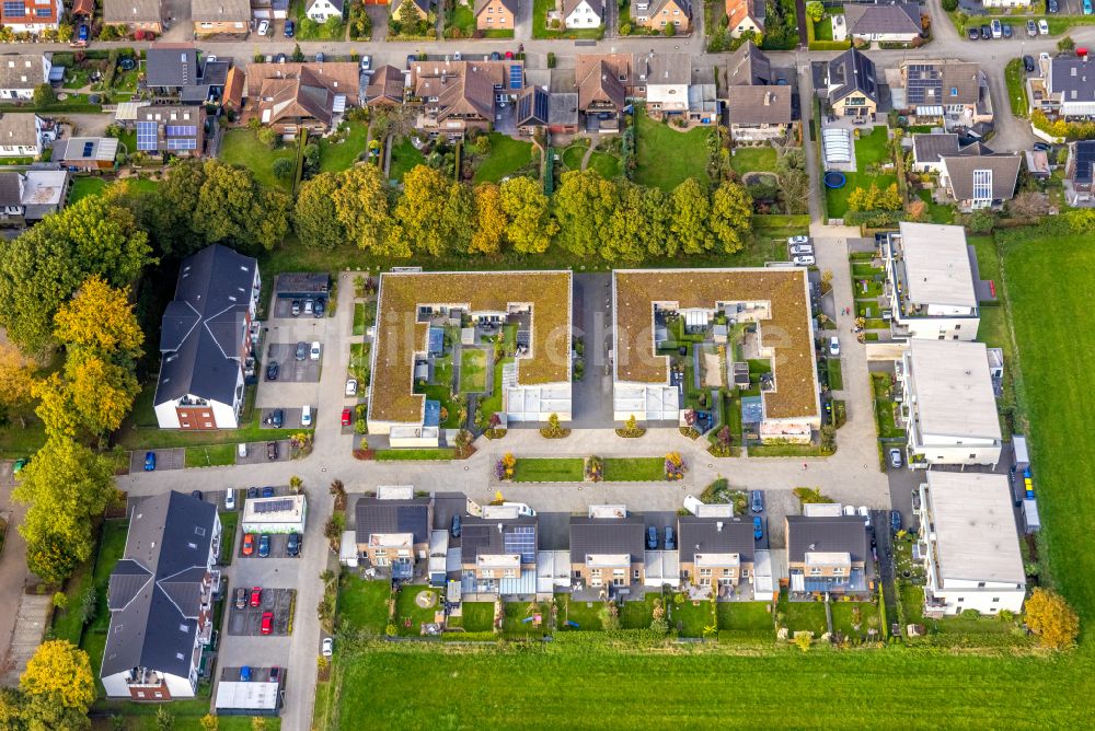 Hamminkeln von oben - Baustelle Wohngebiet einer Mehrfamilienhaussiedlung Wohnen am Alten Sportplatz in Hamminkeln im Bundesland Nordrhein-Westfalen, Deutschland