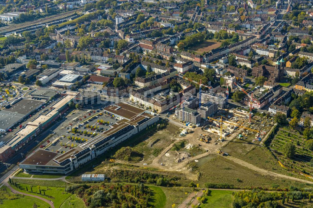 Luftbild Essen - Baustelle Wohngebiet einer Mehrfamilienhaussiedlung Wohnen am Krupp-Park an der Dickmannstraße in Essen im Bundesland Nordrhein-Westfalen, Deutschland