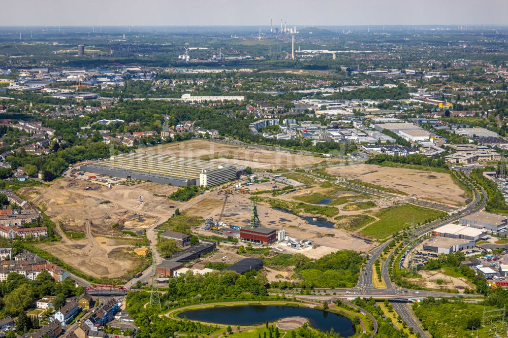 Luftbild Essen - Baustelle Wohngebiet einer Mehrfamilienhaussiedlung Wohnen am Krupp-Park im Ortsteil Westviertel in Essen im Bundesland Nordrhein-Westfalen, Deutschland