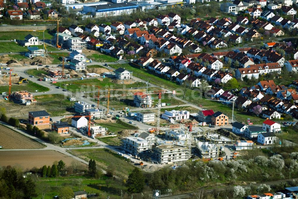 Luftaufnahme Heppenheim (Bergstraße) - Baustelle Wohngebiet einer Mehrfamilienhaussiedlung Wohngebiet Gunderslache Nord in Heppenheim (Bergstraße) im Bundesland Hessen, Deutschland