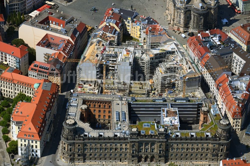 Dresden von oben - Baustelle Wohngebiet Quartier Hoym in Dresden im Bundesland Sachsen, Deutschland