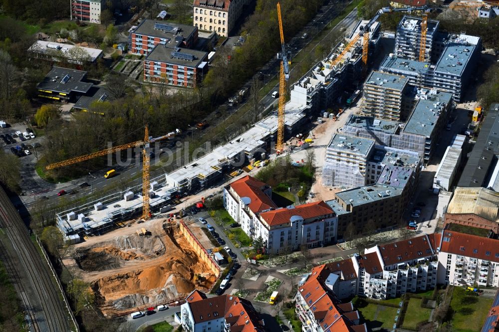 Nürnberg von oben - Baustelle Wohngebiet Quartier Tafel im Ortsteil Sankt Jobst in Nürnberg im Bundesland Bayern, Deutschland