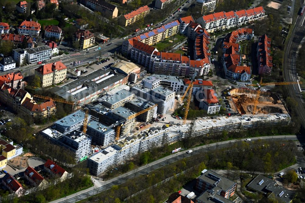 Nürnberg von oben - Baustelle Wohngebiet Quartier Tafel im Ortsteil Sankt Jobst in Nürnberg im Bundesland Bayern, Deutschland