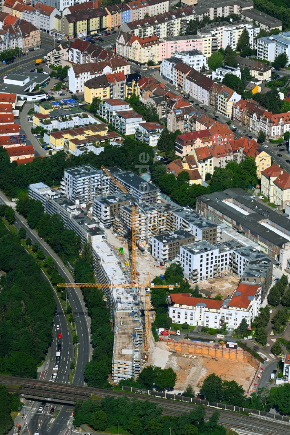 Luftaufnahme Nürnberg - Baustelle Wohngebiet Quartier Tafel im Ortsteil Sankt Jobst in Nürnberg im Bundesland Bayern, Deutschland