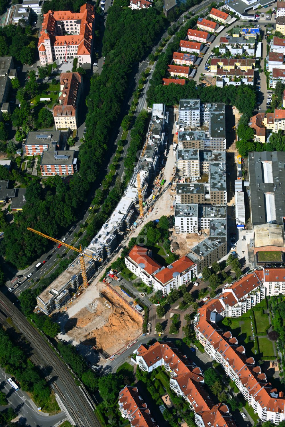 Nürnberg aus der Vogelperspektive: Baustelle Wohngebiet Quartier Tafel im Ortsteil Sankt Jobst in Nürnberg im Bundesland Bayern, Deutschland