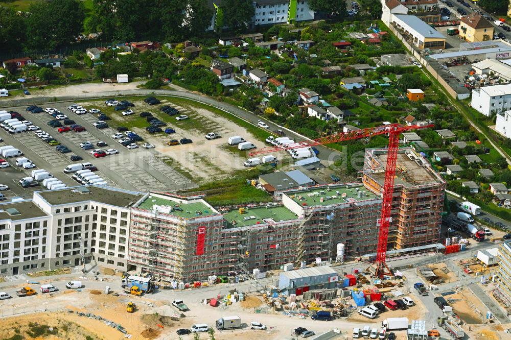 Luftaufnahme Nürnberg - Baustelle Wohngebiet Stadtquartier Lichtenreuth im Ortsteil Rangierbahnhof in Nürnberg im Bundesland Bayern, Deutschland