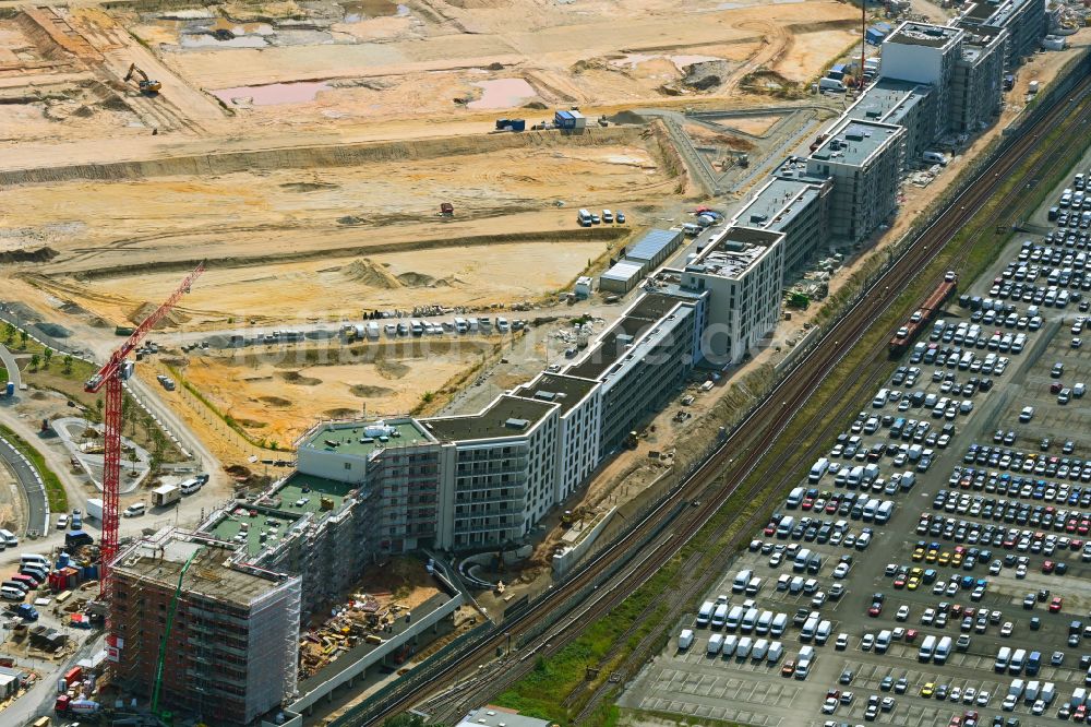 Luftbild Nürnberg - Baustelle Wohngebiet Stadtquartier Lichtenreuth im Ortsteil Rangierbahnhof in Nürnberg im Bundesland Bayern, Deutschland