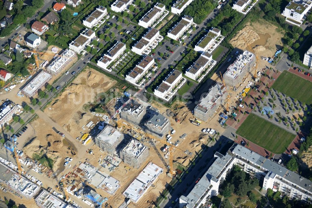 Luftbild Berlin - Baustelle und Wohngebiet Steglitzer ParkQuartier im Ortsteil Lichterfelde im Bezirk Steglitz-Zehlendorf in Berlin