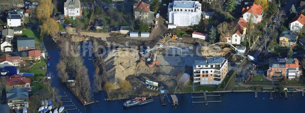 Berlin von oben - Baustelle eine Wohngebietes im Bezirk Treptow-Köpenick im Bundesland Berlin