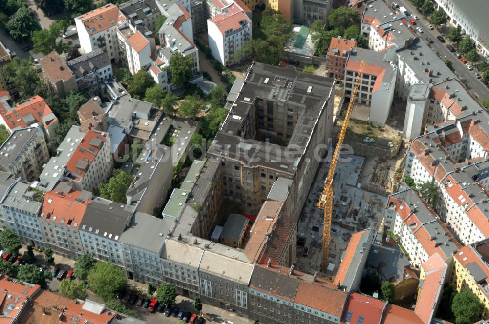 Berlin aus der Vogelperspektive: Baustelle Wohnneubau Mitte