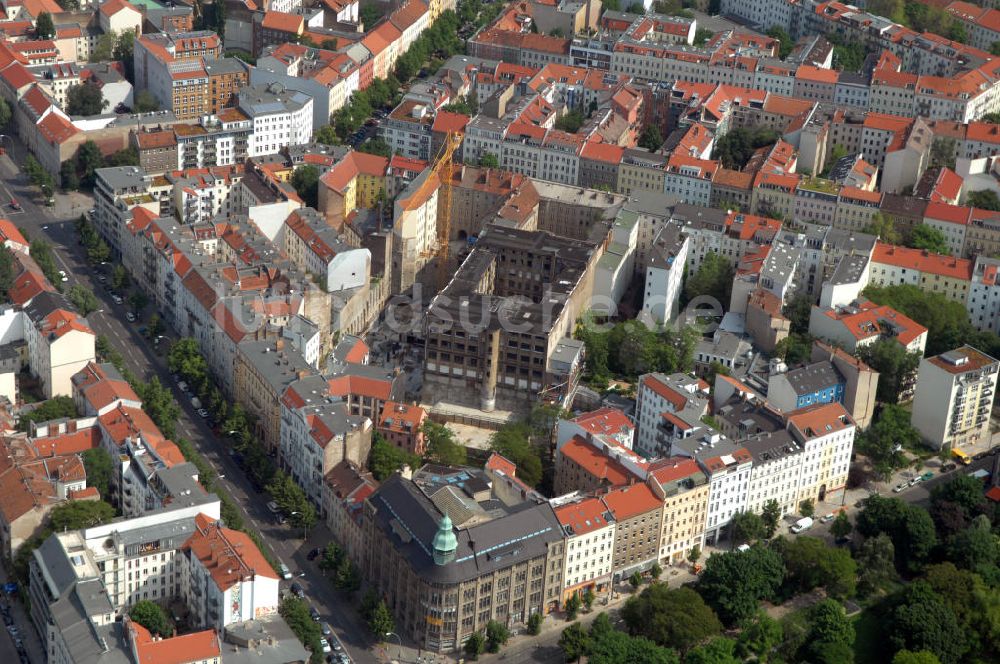 Luftbild Berlin - Baustelle Wohnneubau Mitte