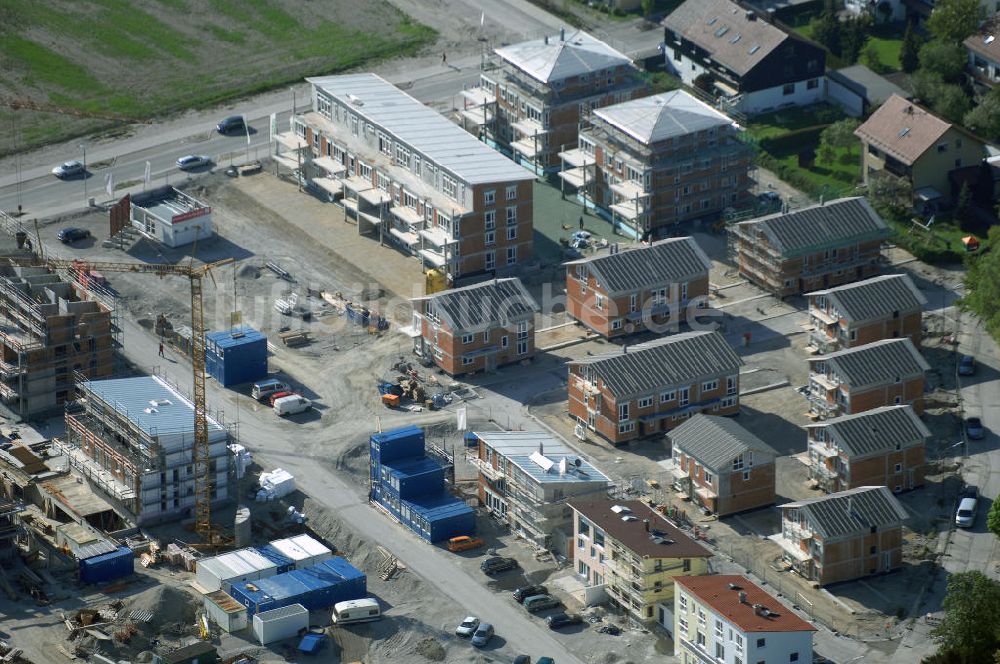 Garching von oben - Baustelle des Wohnneubaugebietes Garching der Concept Bau - Premier GmbH