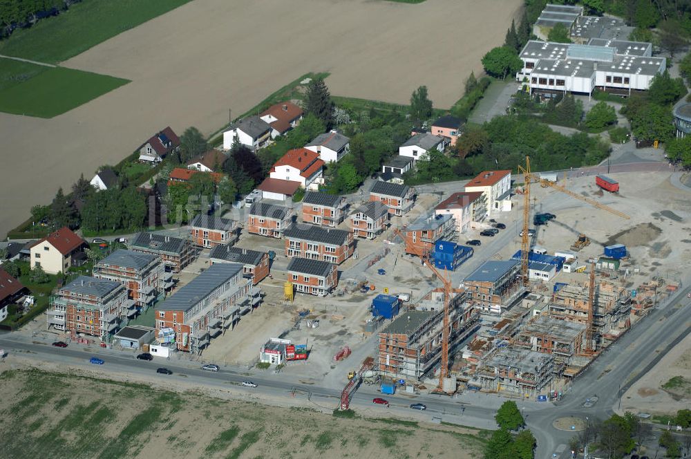 Garching von oben - Baustelle des Wohnneubaugebietes Garching der Concept Bau - Premier GmbH