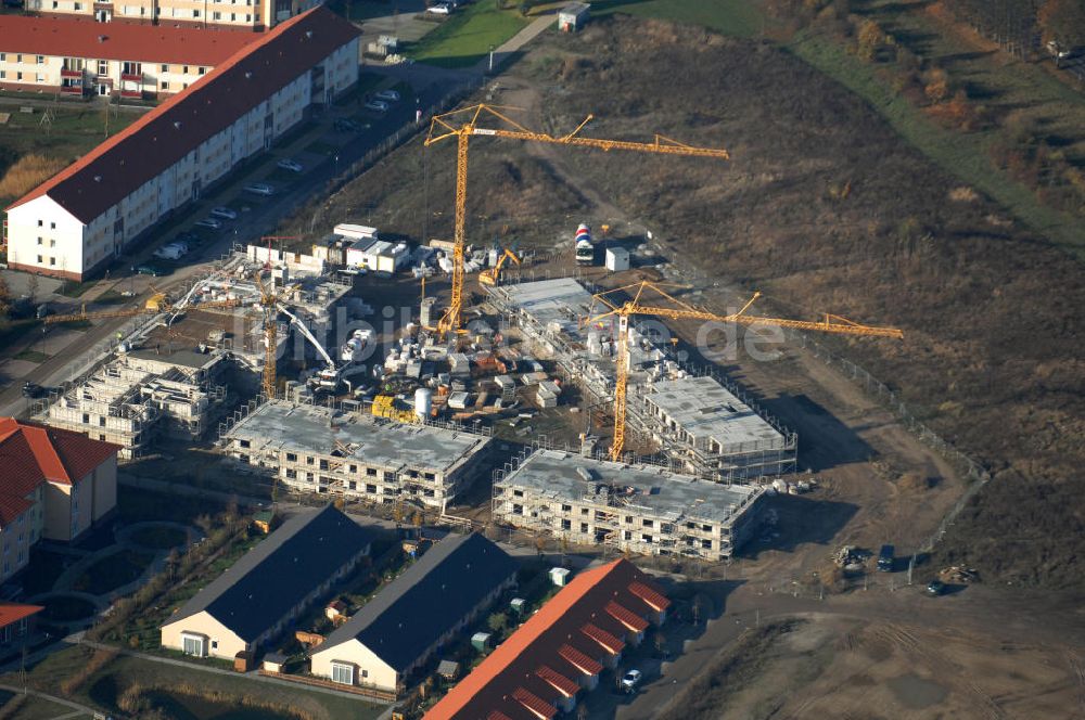 Luftbild Hönow - Baustelle Wohnungsneubau in Hönow