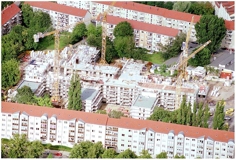 Luftaufnahme Potsdam - Baustelle des Wohnungsneubaus der Potsdamer Wohnungsbaugenossenschaft e.G.