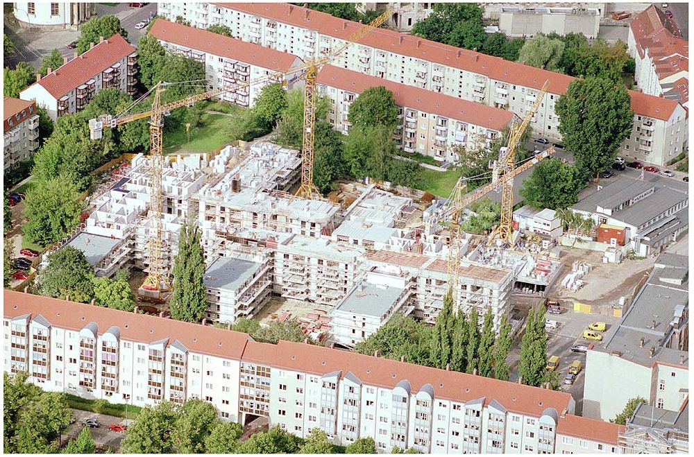 Potsdam von oben - Baustelle des Wohnungsneubaus der Potsdamer Wohnungsbaugenossenschaft e.G.