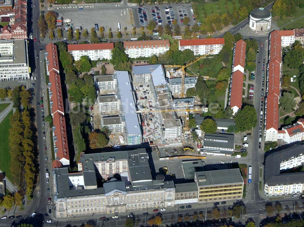 Luftbild Potsdam - Baustelle des Wohnungsneubaus der Potsdamer Wohnungsbaugenossenschaft e.G.