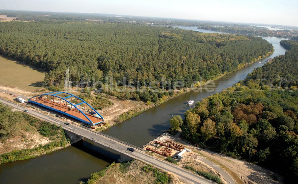 Luftaufnahme Wusterwitz - Baustelle Wusterwitzer Straßenbrücke