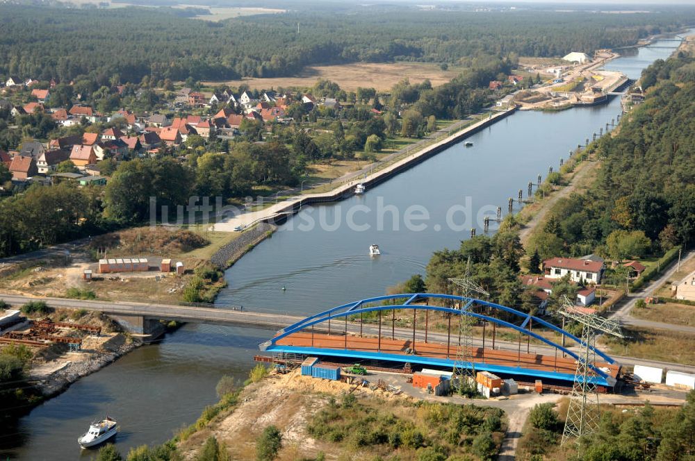 Luftbild Wusterwitz - Baustelle Wusterwitzer Straßenbrücke