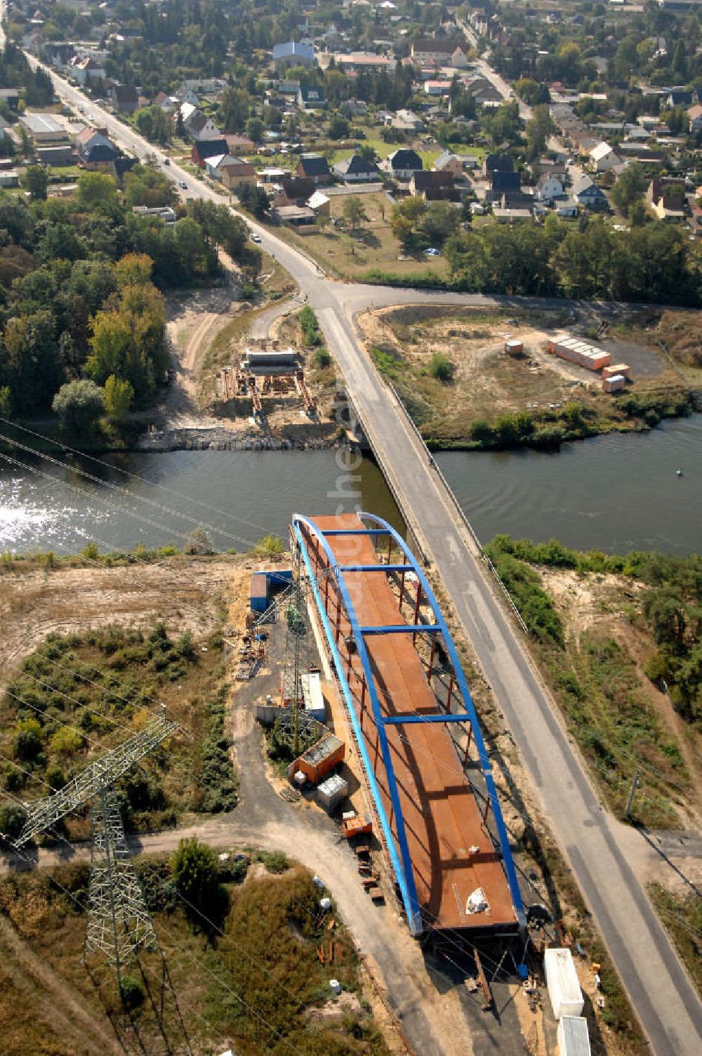 Luftaufnahme Wusterwitz - Baustelle Wusterwitzer Straßenbrücke