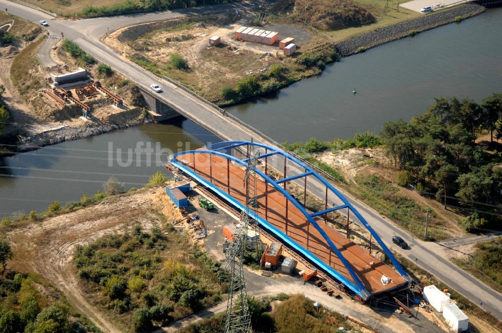 Luftaufnahme Wusterwitz - Baustelle Wusterwitzer Straßenbrücke