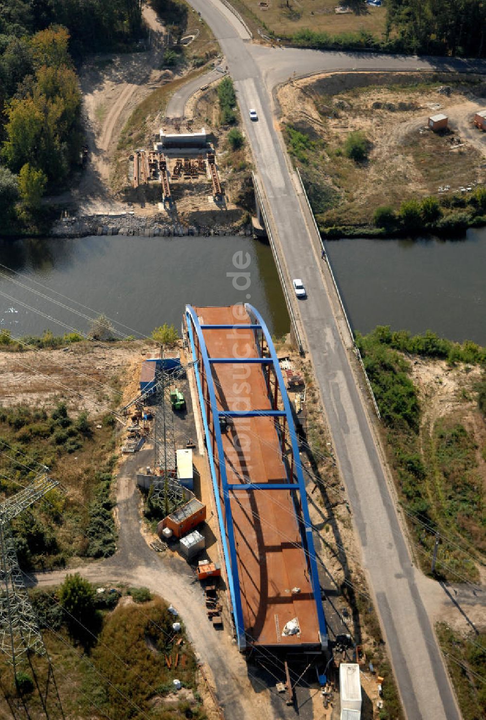 Wusterwitz aus der Vogelperspektive: Baustelle Wusterwitzer Straßenbrücke