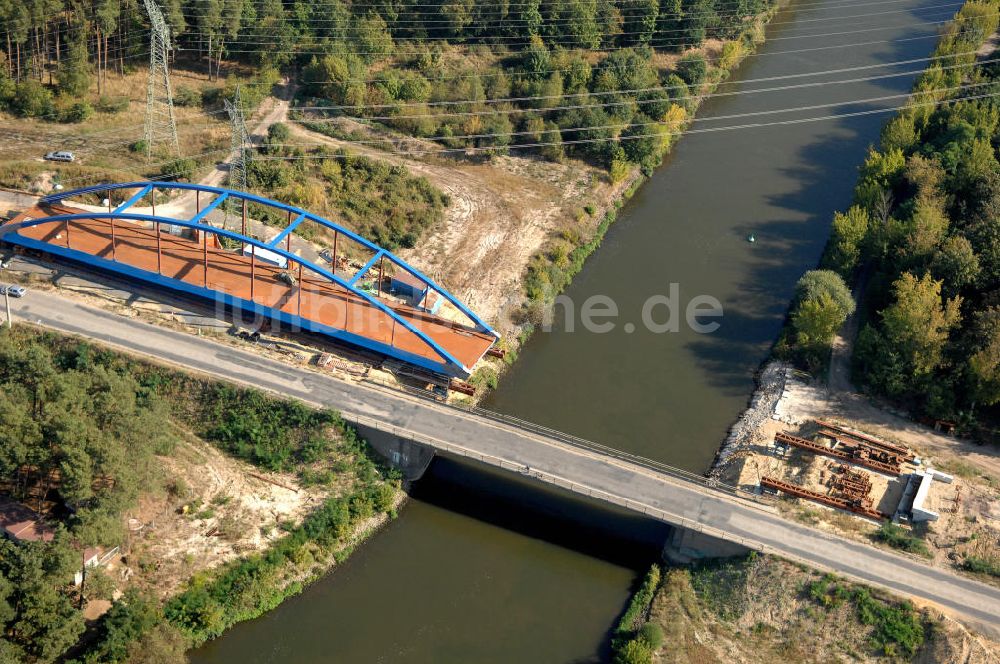 Luftbild Wusterwitz - Baustelle Wusterwitzer Straßenbrücke