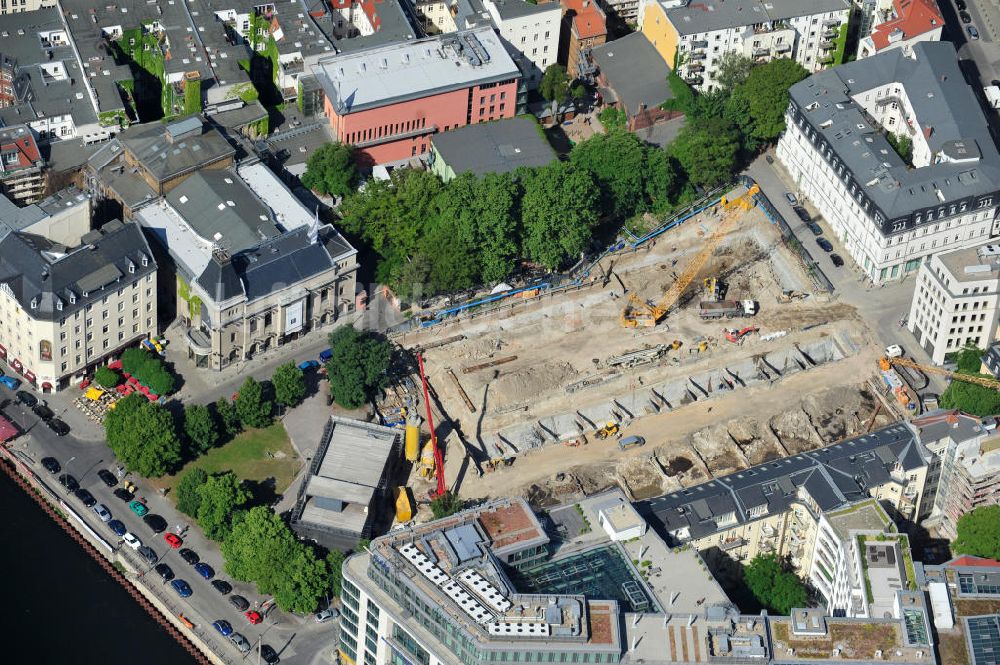 Berlin Mitte aus der Vogelperspektive: Baustelle Am Zirkus in Berlin-Mitte