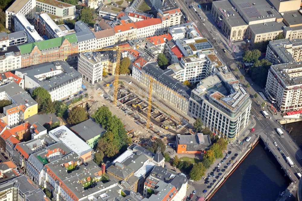 Berlin aus der Vogelperspektive: Baustelle Am Zirkus in Berlin-Mitte