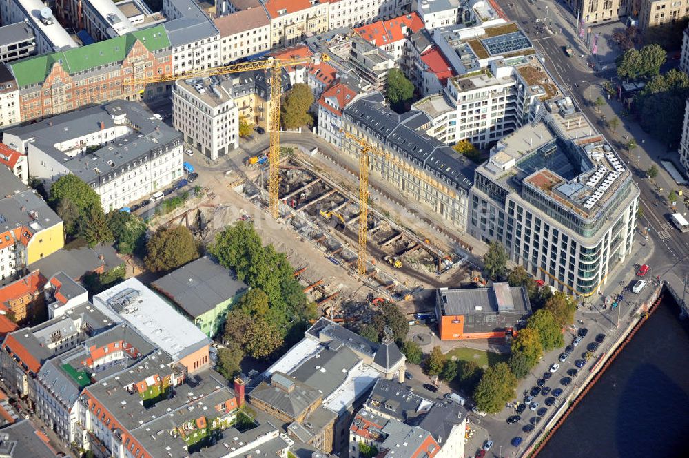 Luftbild Berlin - Baustelle Am Zirkus in Berlin-Mitte