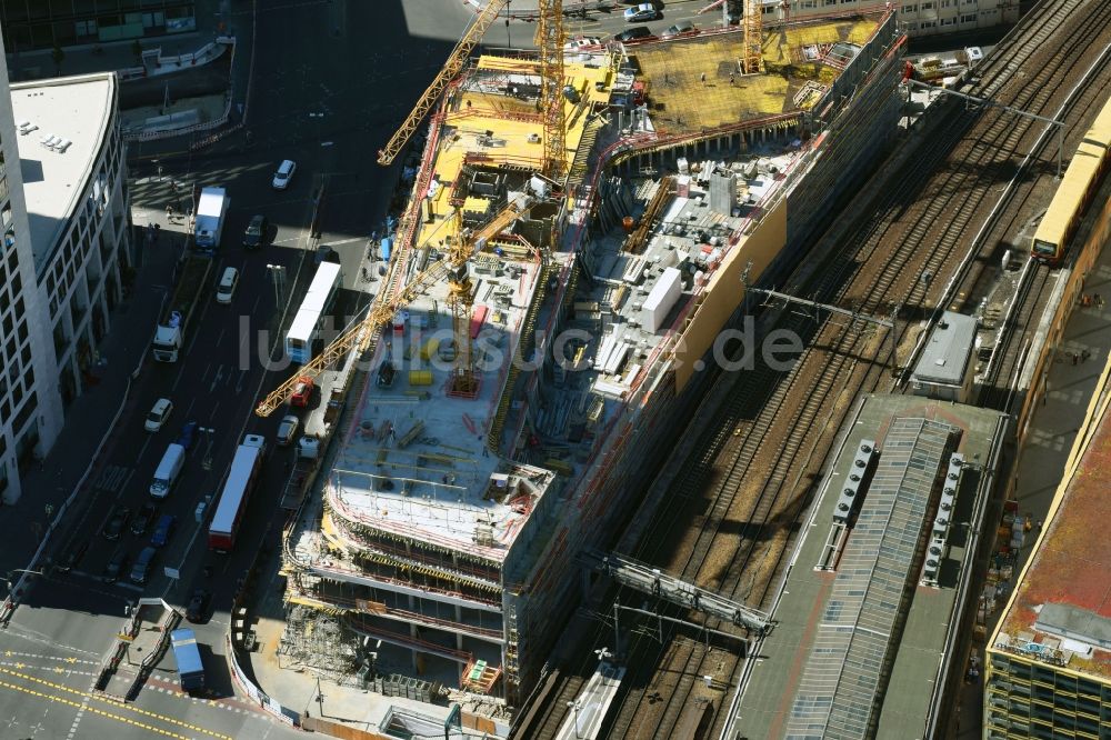 Berlin von oben - Baustelle des ZOOM BERLIN - Geschäftshauses an der Kantstraße - Joachimsthaler Straße - Hardenbergstraße im Ortsteil Bezirk Charlottenburg-Wilmersdorf in Berlin, Deutschland