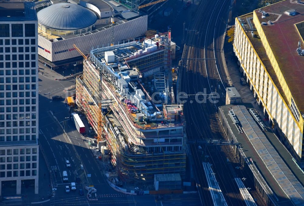 Luftbild Berlin - Baustelle des ZOOM BERLIN - Geschäftshauses an der Kantstraße - Joachimsthaler Straße - Hardenbergstraße im Ortsteil Bezirk Charlottenburg-Wilmersdorf in Berlin, Deutschland