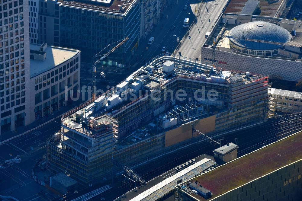 Berlin von oben - Baustelle des ZOOM BERLIN - Geschäftshauses an der Kantstraße - Joachimsthaler Straße - Hardenbergstraße im Ortsteil Bezirk Charlottenburg-Wilmersdorf in Berlin, Deutschland