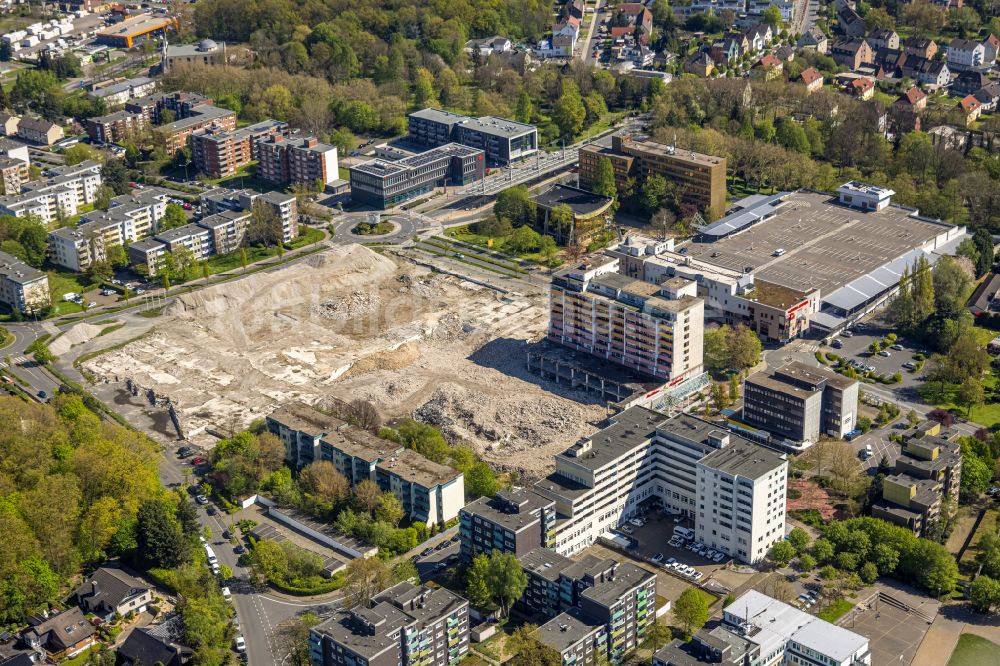 Luftaufnahme Bergkamen - Baustelle zum Abriss des Einkaufszentrum Turmarkaden in Bergkamen im Bundesland Nordrhein-Westfalen, Deutschland