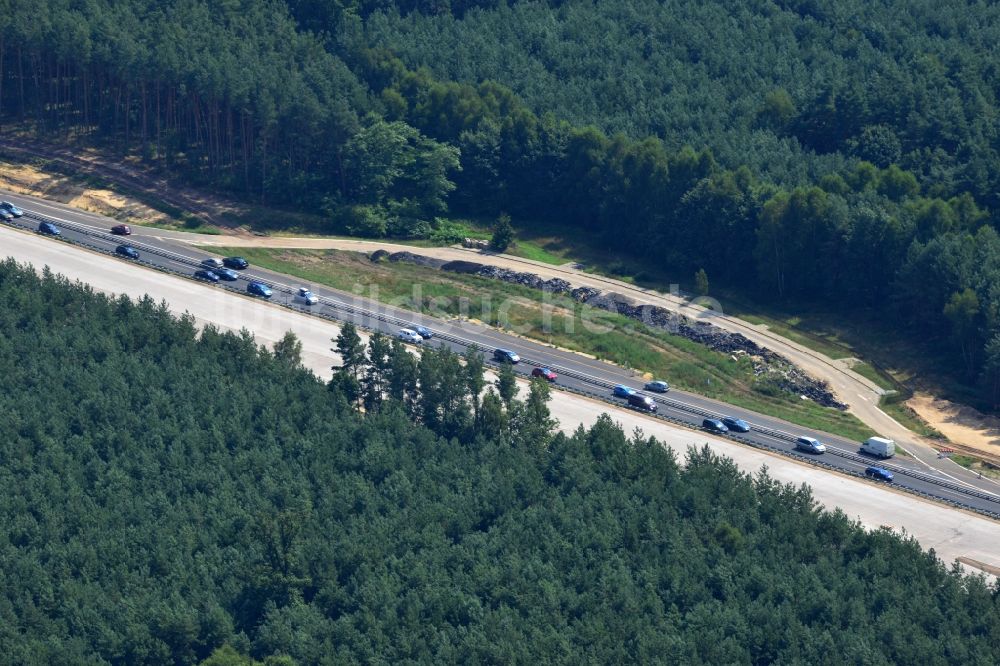 Groß Ziethen von oben - Baustelle zum Um- und Ausbau des Autobahndreieck AD Havelland im Bundesland Brandenburg