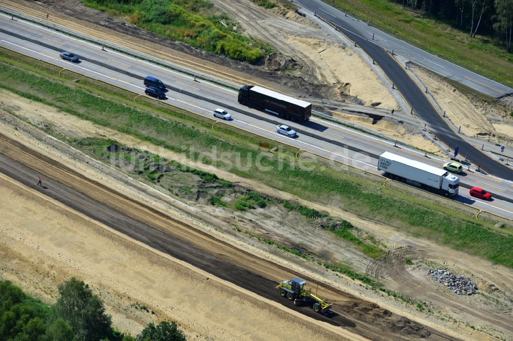 Groß Ziethen von oben - Baustelle zum Um- und Ausbau des Autobahndreieck AD Havelland im Bundesland Brandenburg