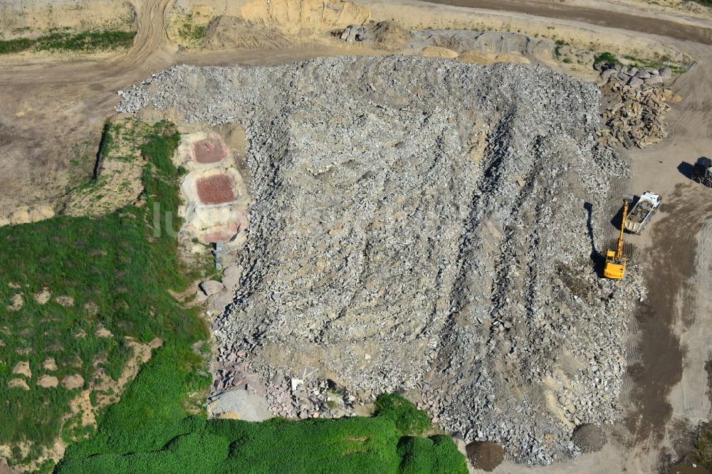 Groß Ziethen aus der Vogelperspektive: Baustelle zum Um- und Ausbau des Autobahndreieck AD Havelland im Bundesland Brandenburg