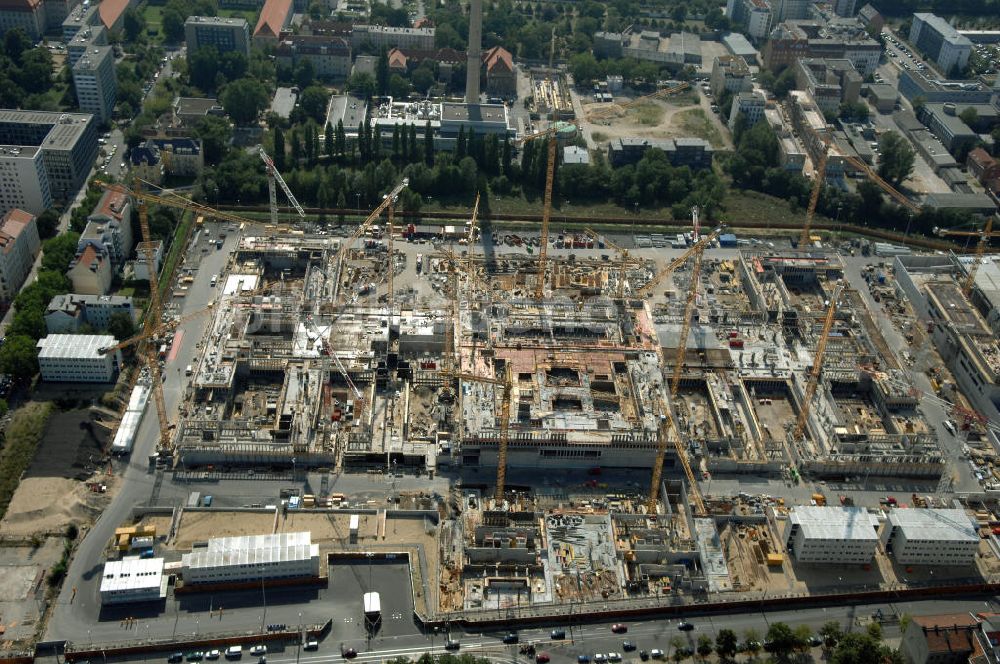 Luftbild Berlin - Baustelle zum BND Neubau im Bezirk Mitte