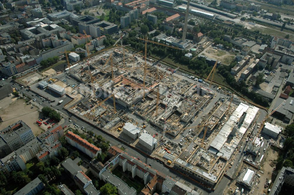 Luftaufnahme Berlin - Baustelle zum BND Neubau im Bezirk Mitte