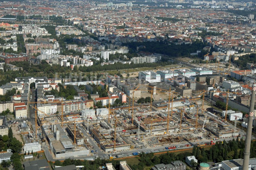 Luftbild Berlin - Baustelle zum BND Neubau im Bezirk Mitte