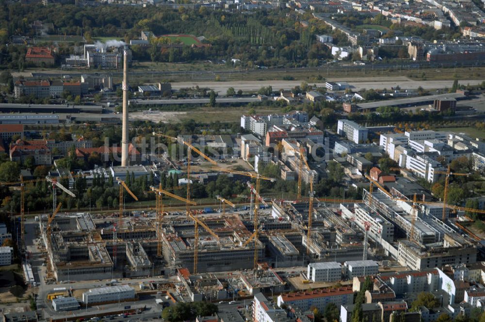 Berlin von oben - Baustelle zum BND Neubau im Bezirk Mitte