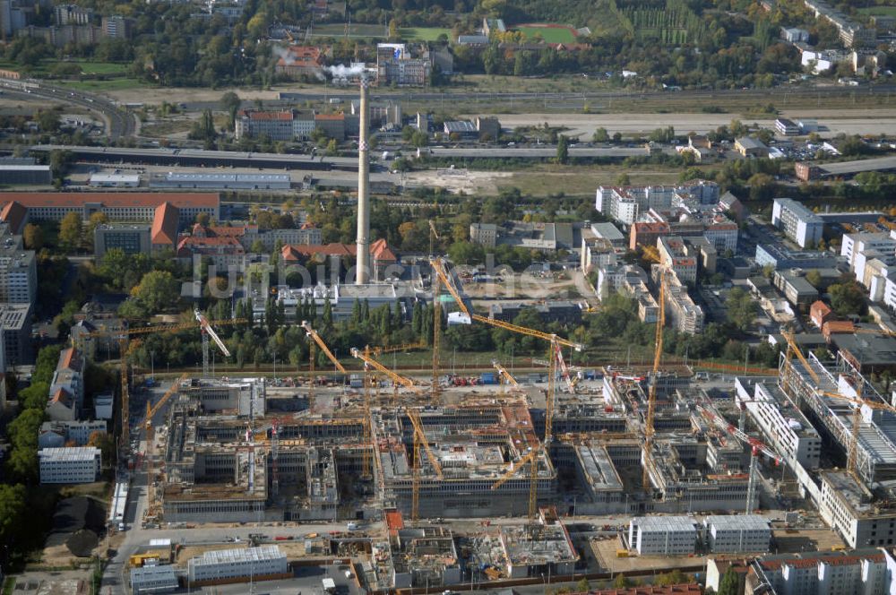 Berlin aus der Vogelperspektive: Baustelle zum BND Neubau im Bezirk Mitte