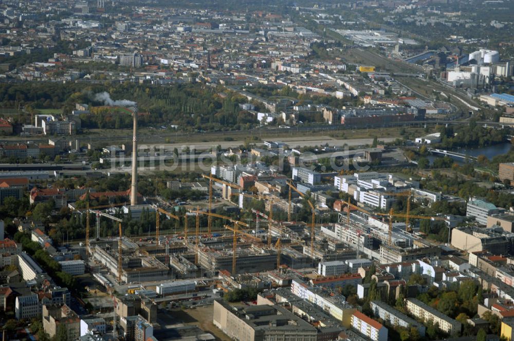 Berlin aus der Vogelperspektive: Baustelle zum BND Neubau im Bezirk Mitte