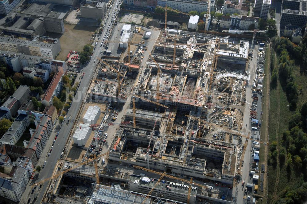 Berlin von oben - Baustelle zum BND Neubau im Bezirk Mitte