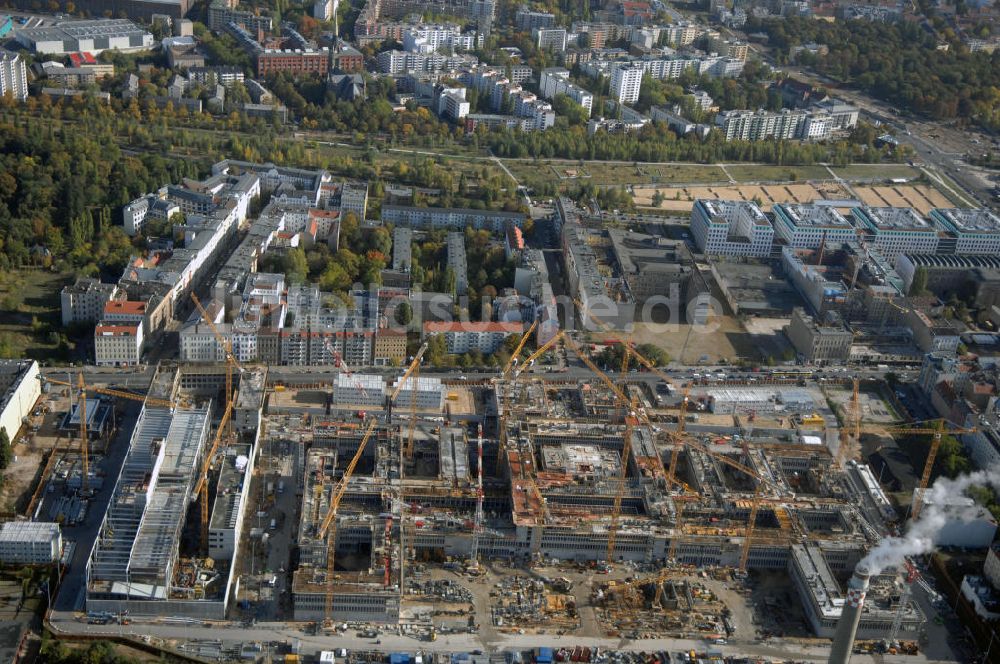 Berlin aus der Vogelperspektive: Baustelle zum BND Neubau im Bezirk Mitte