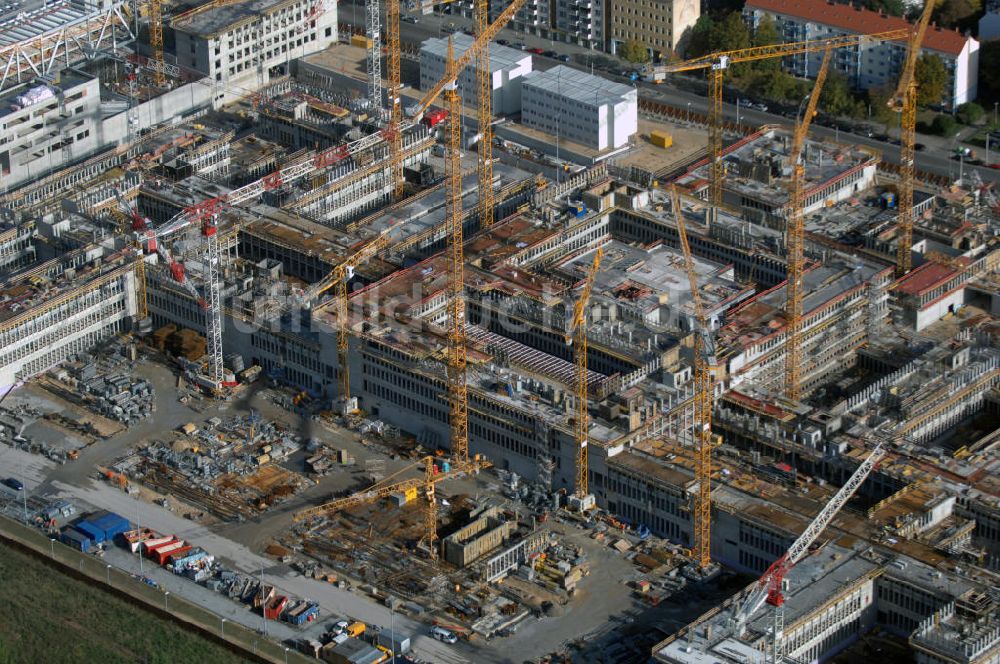 Luftaufnahme Berlin - Baustelle zum BND Neubau im Bezirk Mitte