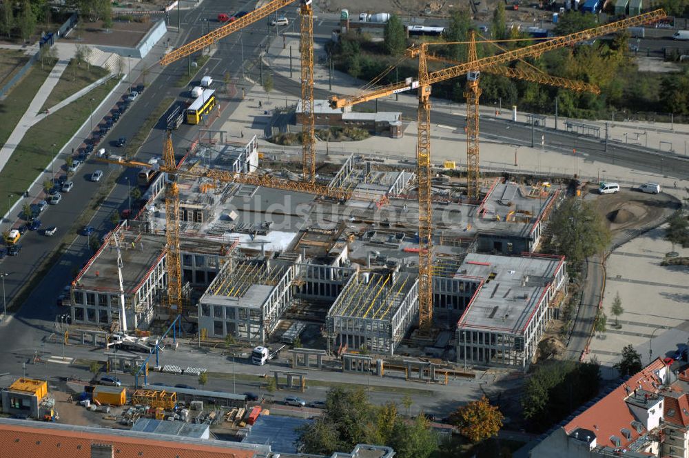 Luftaufnahme Berlin - Baustelle zum BND Neubau im Bezirk Mitte