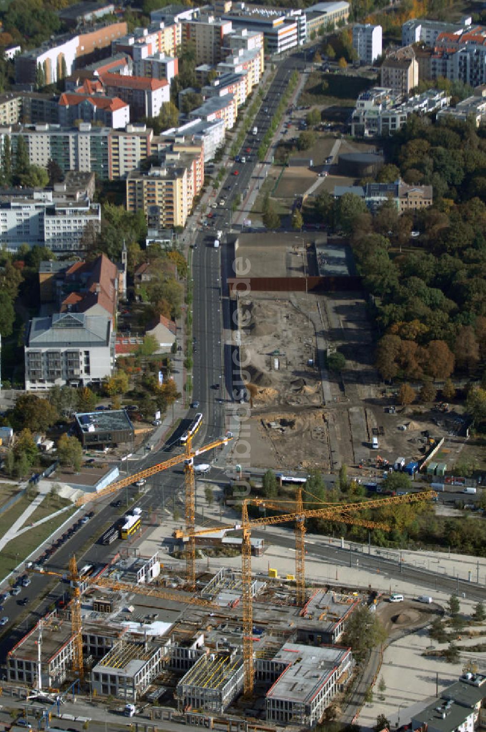 Berlin von oben - Baustelle zum BND Neubau im Bezirk Mitte